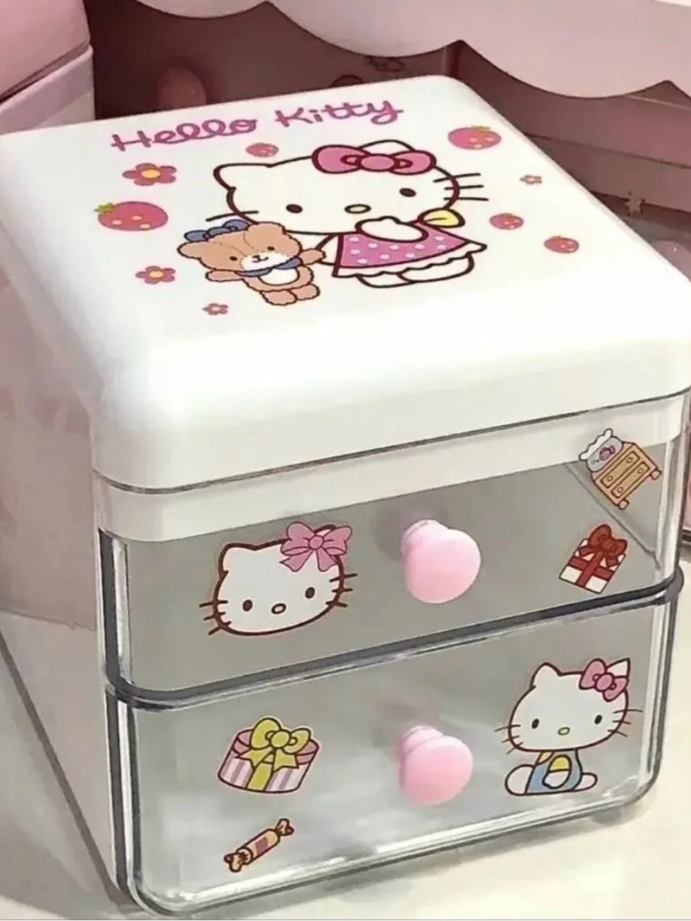 Hello Kitty Pink & White Mini Two-Drawer Organizer - Picture 2 of 2